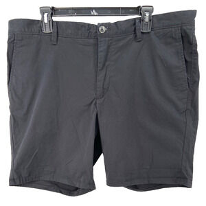 Open Edit Shorts Mens‎ Sz 38W Black Chino Zipper Pockets Cotton Blend Bermuda
